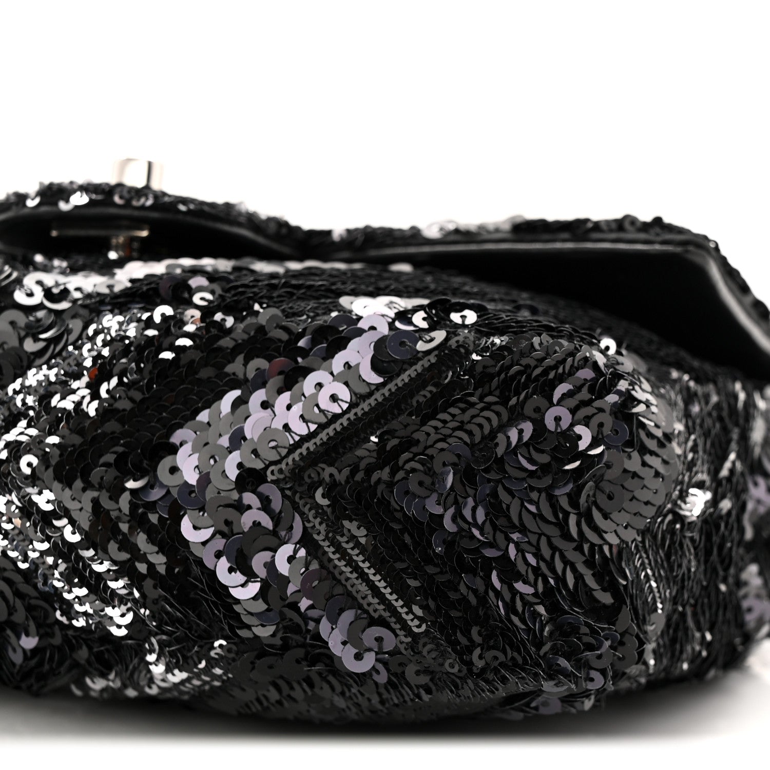 Sequins Chevron Mini Rectangular Flap Black