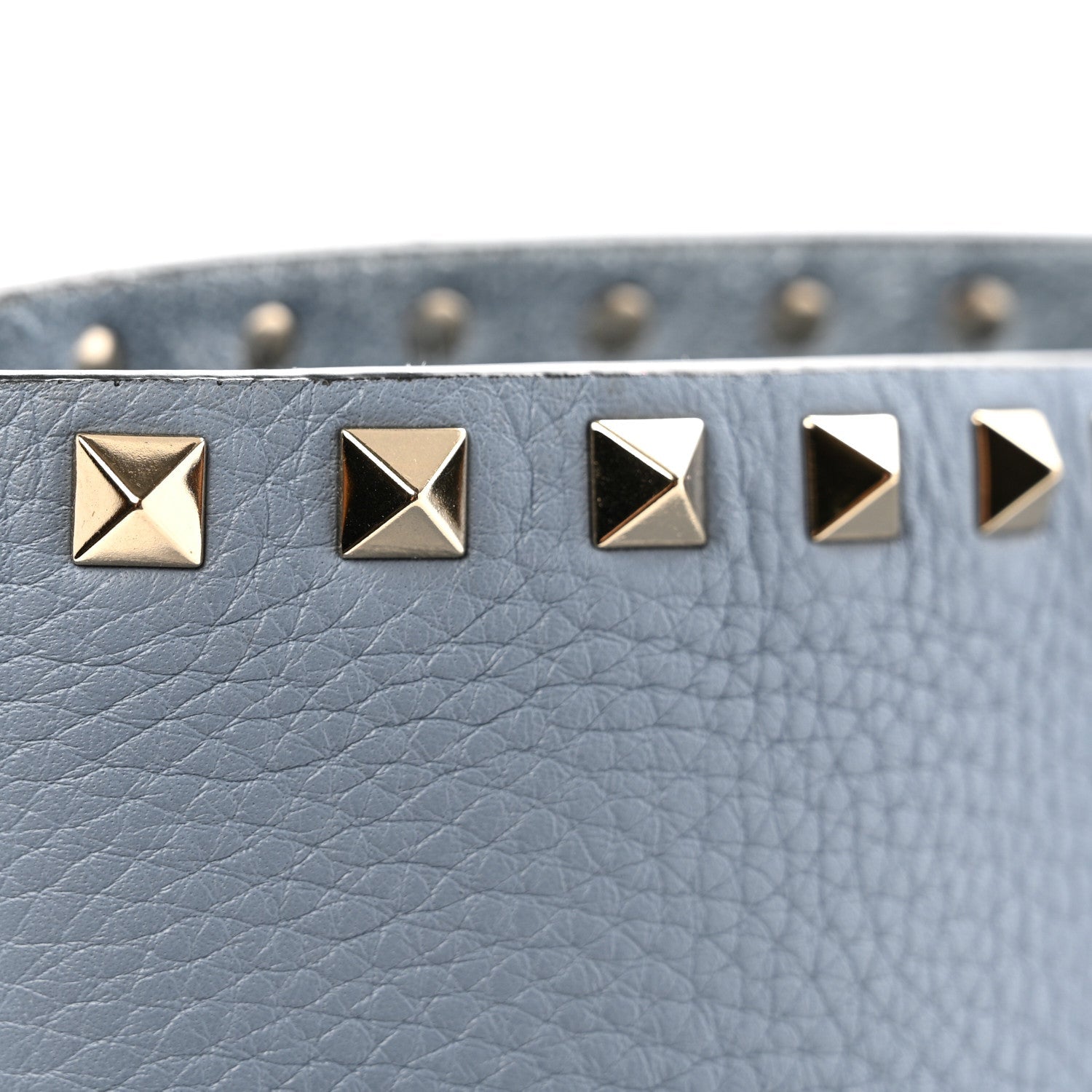 Grained Calfskin Rockstud Shoulder Tote Niagara