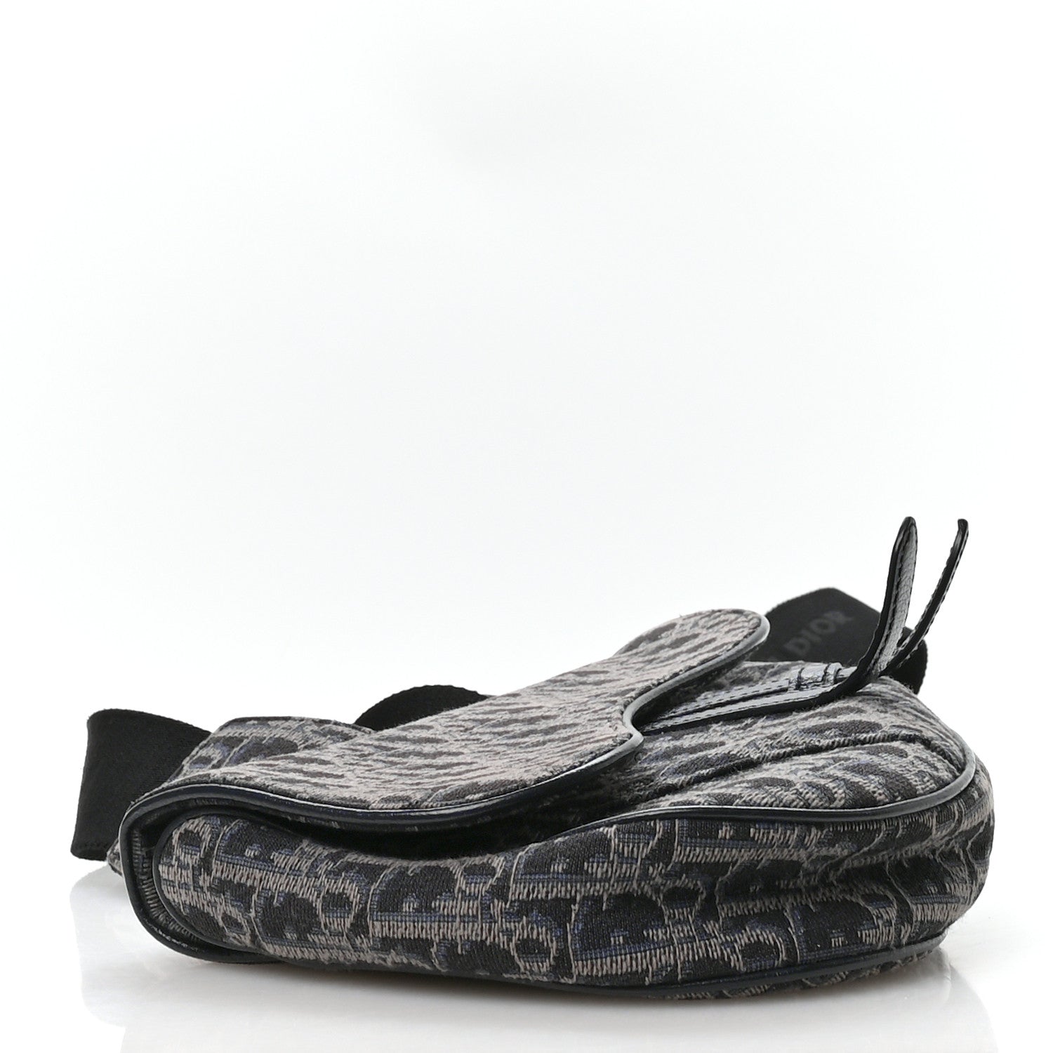 Oblique Mens Saddle Bag Black Blue