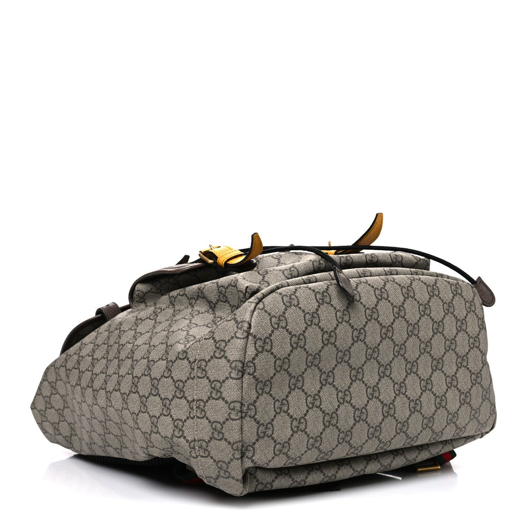 Soft GG Supreme Monogram Neo Vintage Double Buckle Backpack Beige New Acero Crop