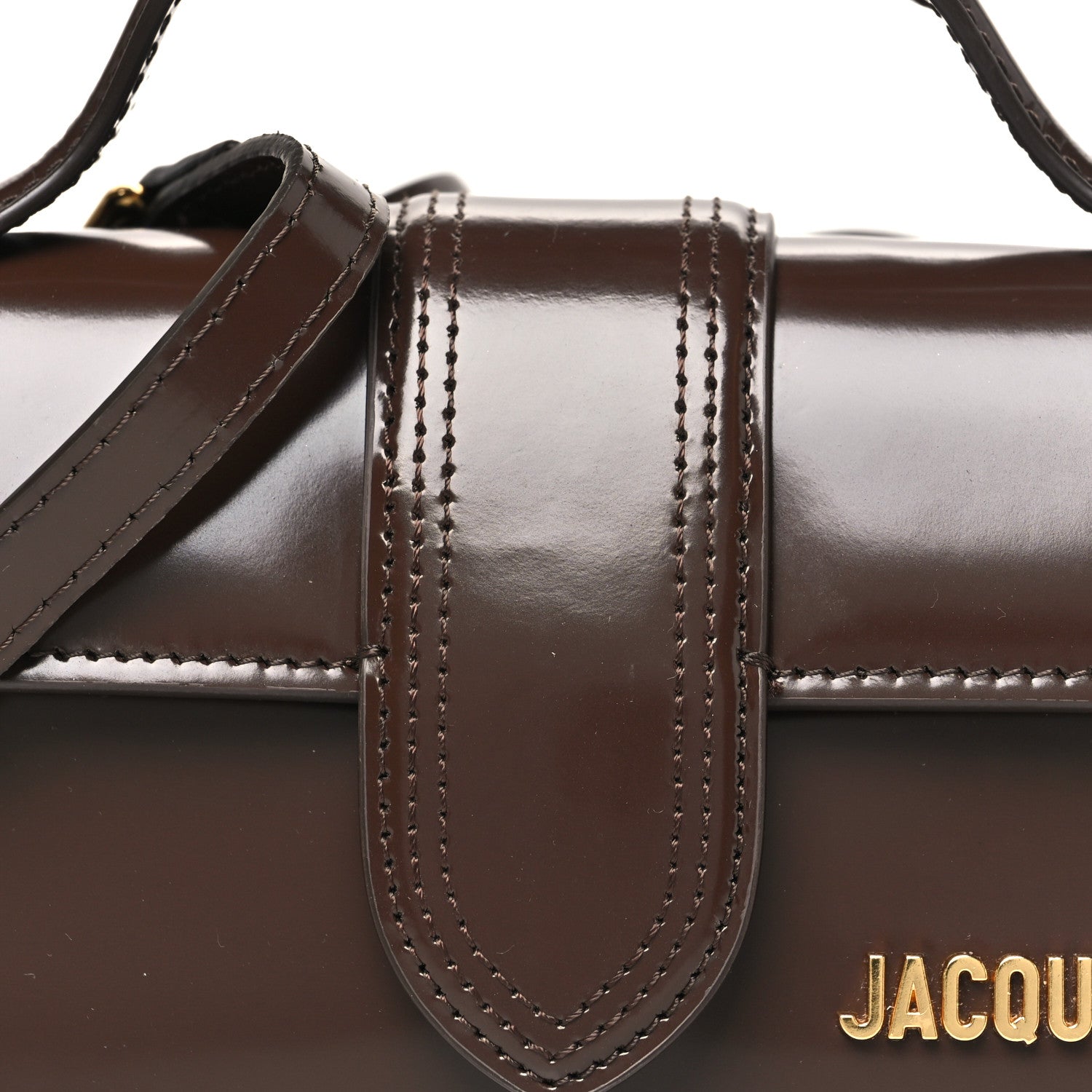 Glazed Calfskin Le Bambino Dark Brown