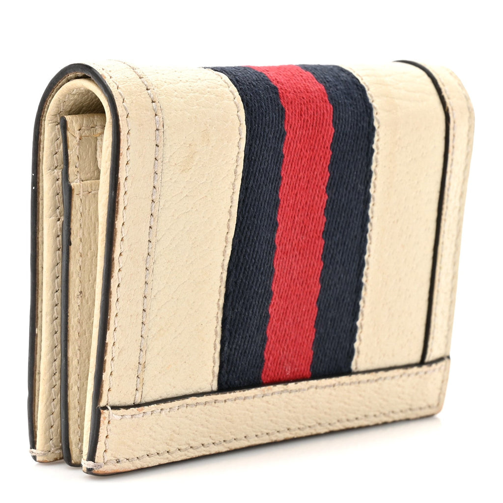 Textured Calfskin Web Ophidia  Case Mystic White