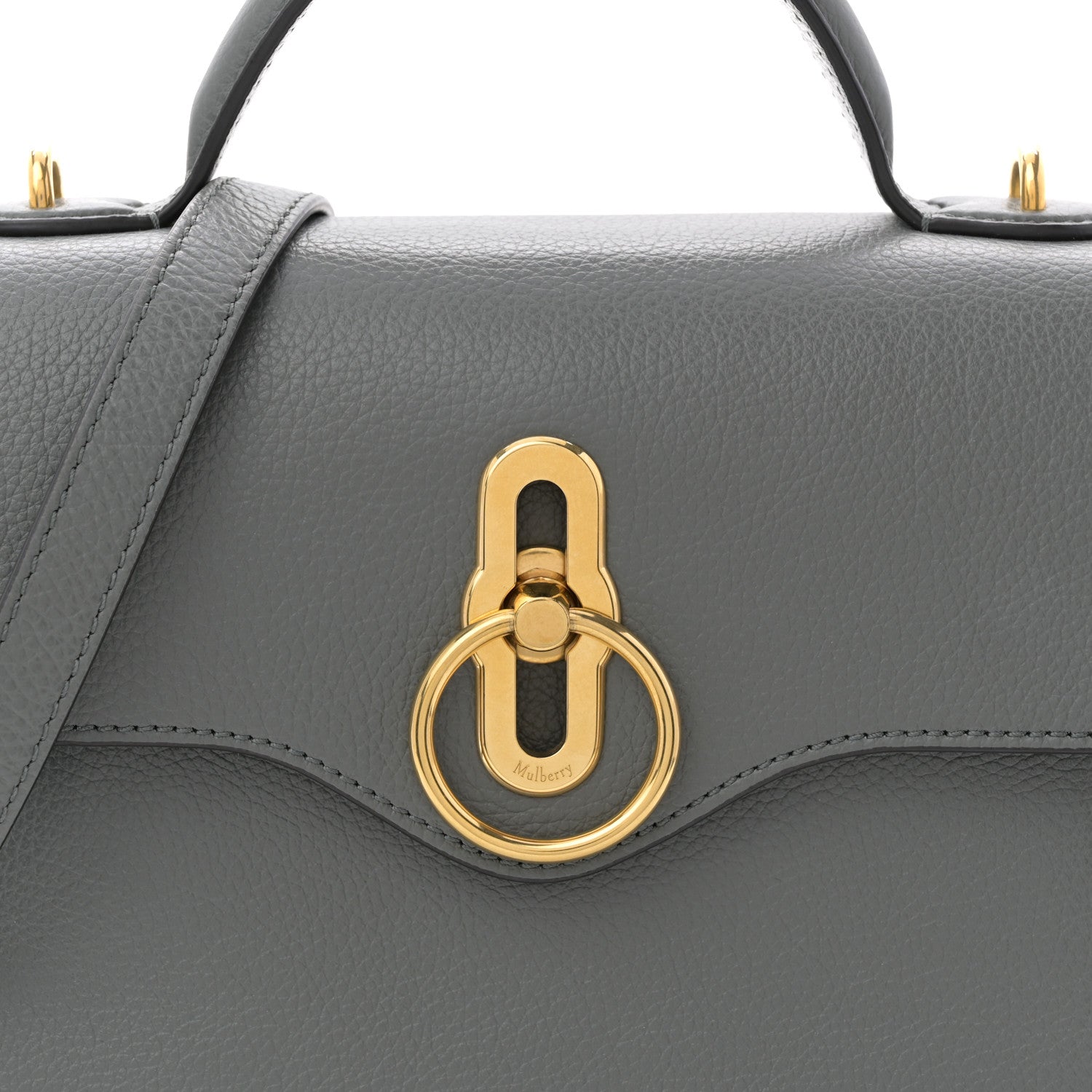Small Classic Grain Calfskin Mini Seaton Grey