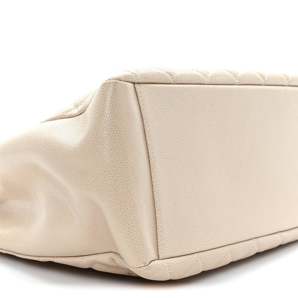 Caviar Quilted Grand Shopping Tote GST Beige