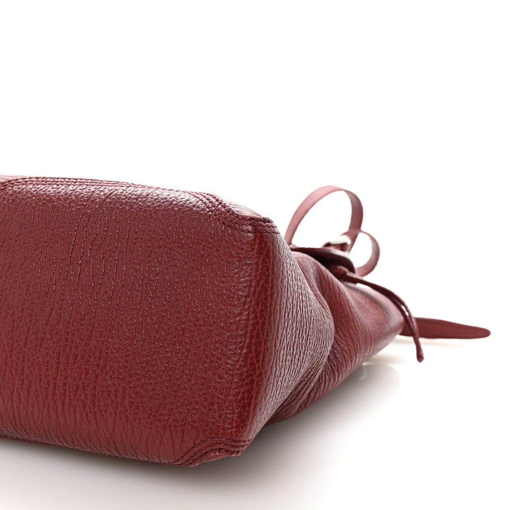 Textured Calfskin Medium Pashli Satchel Burgundy