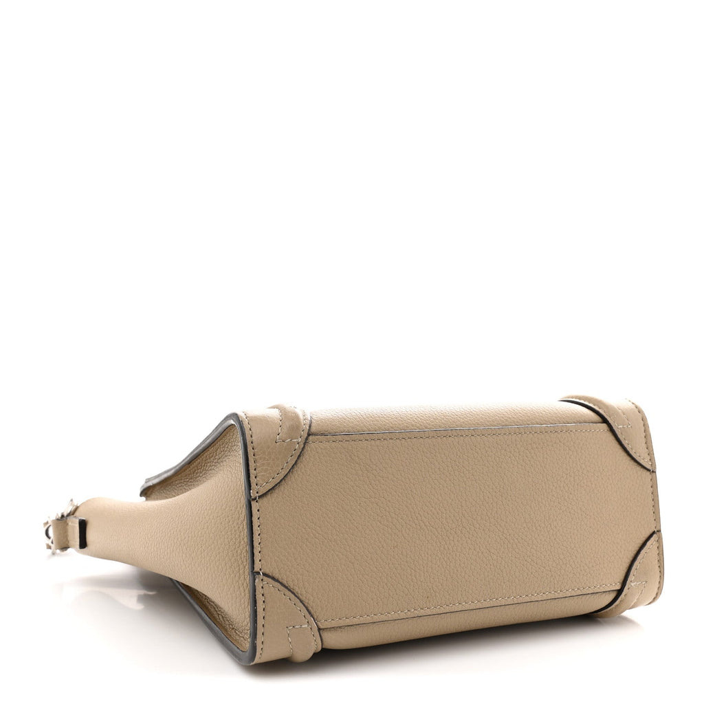 Drummed Calfskin Nano Luggage Dune