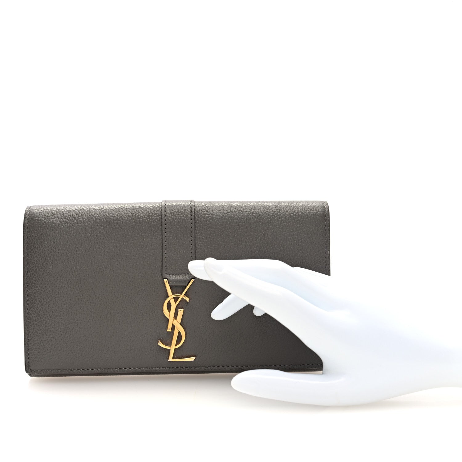 Grained Calfskin Monogram Large Flap Wallet Earth