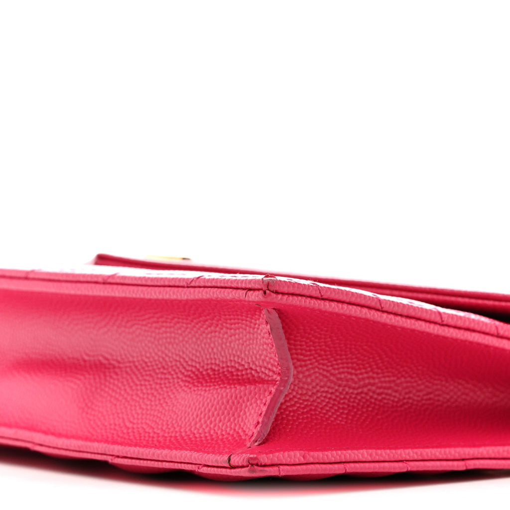 Grain De Poudre Matelasse Chevron Monogram Envelope Chain Wallet Bubblegum