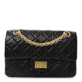 Aged Calfskin Quilted 2.55 Reissue Mini Flap Black