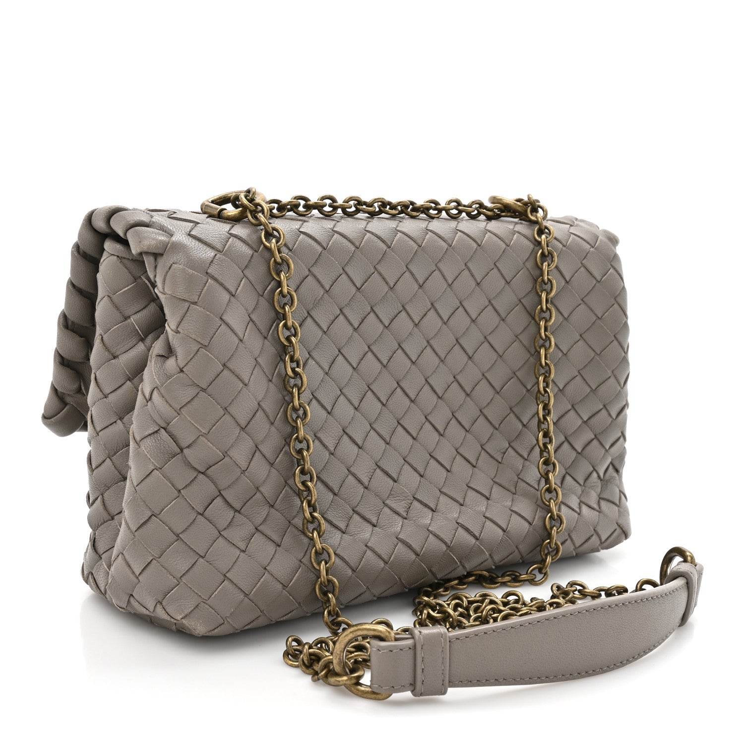 Nappa Intrecciato Baby Olimpia Shoulder Bag Shadow
