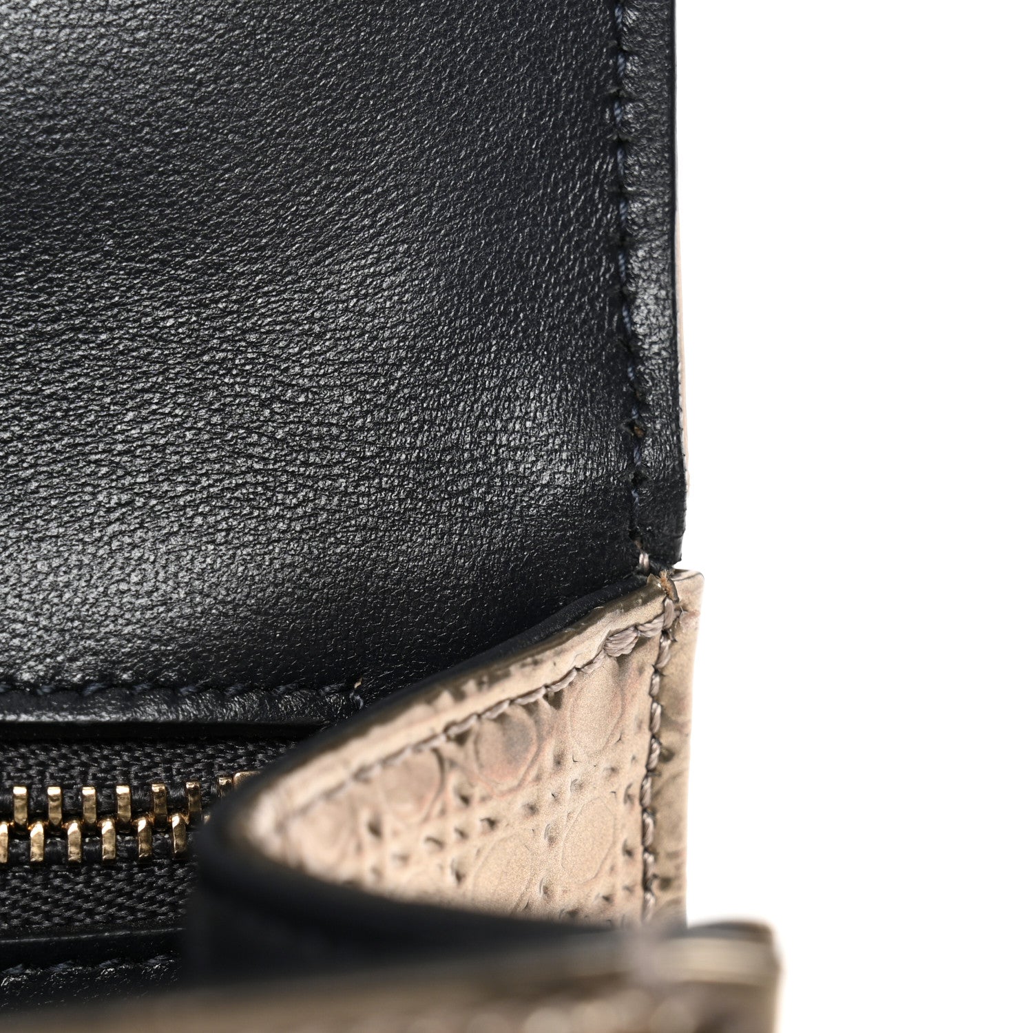 Metallic Patent Micro-Cannage Small Diorama Flap Bag Gold