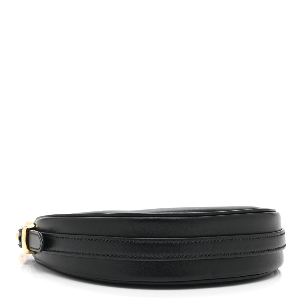 Soft Calfskin Mini Arque Shoulder Bag Black