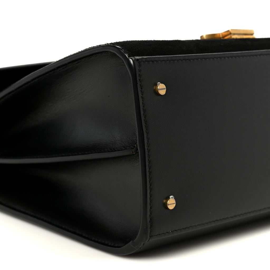 Kid Scamosciato Smooth Calfskin Medium Classic Monogram Cassandra Top Handle Black Rouge Legion