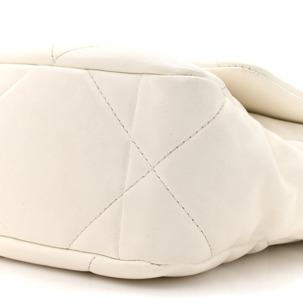 Lambskin Quilted Medium Chanel 19 Flap White