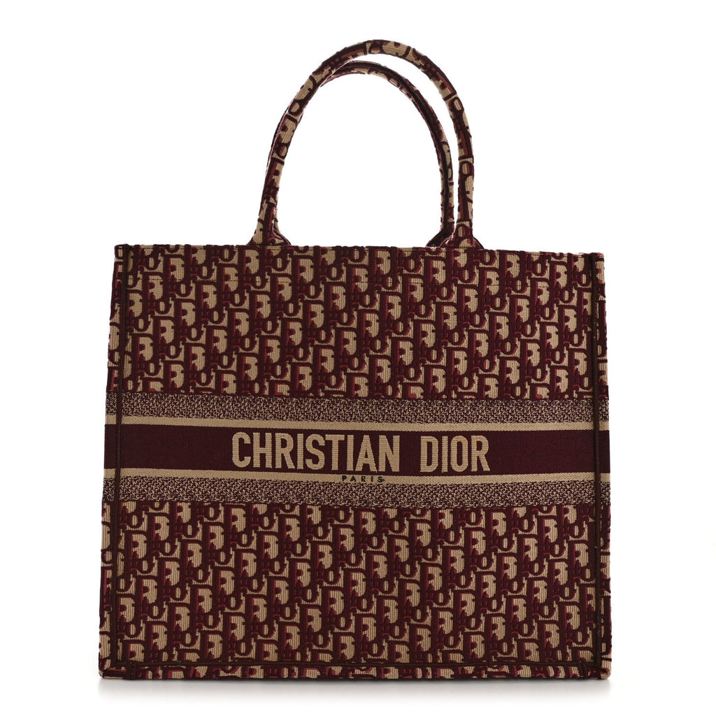 Oblique Large Book Tote Burgundy Multicolor