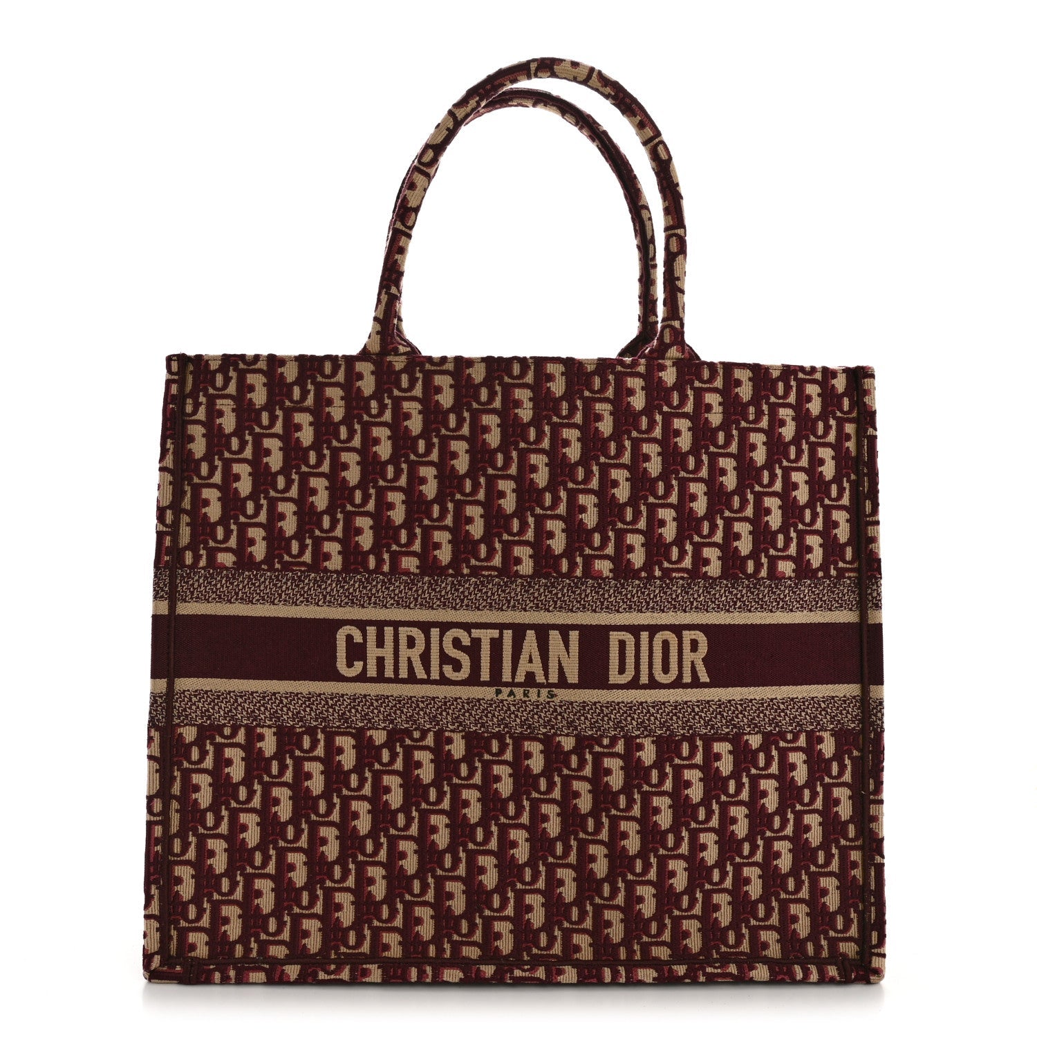 Oblique Large Book Tote Burgundy Multicolor
