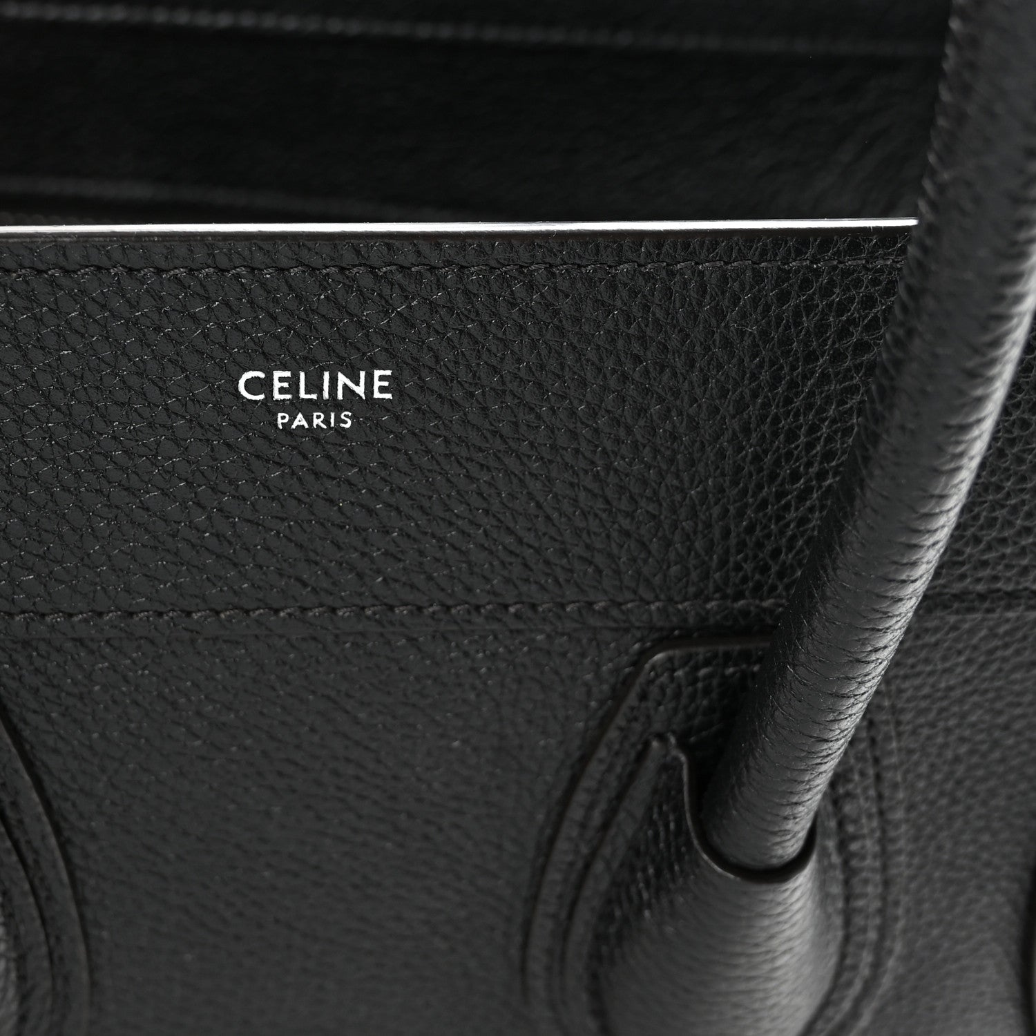 Drummed Calfskin Micro Luggage Black