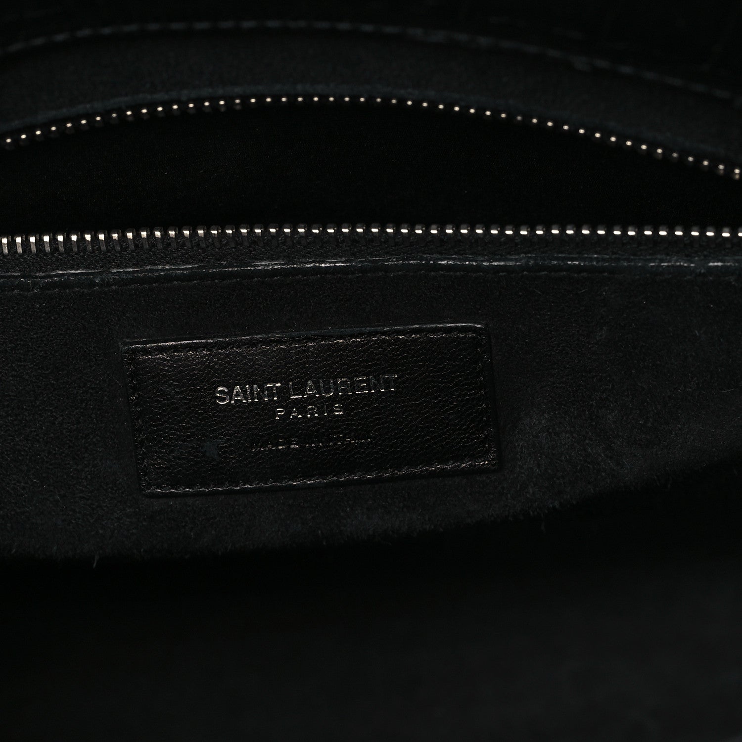 Calfskin Crocodile Embossed Large Sac De Jour Carryall Black