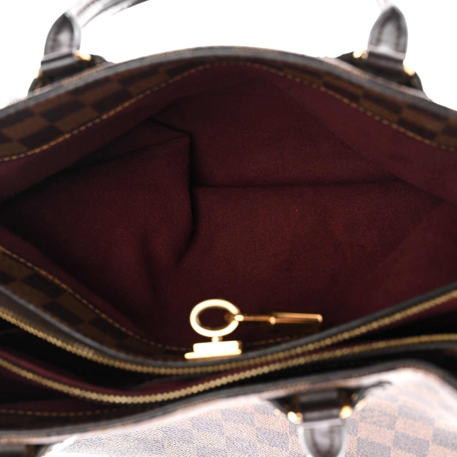 Cuir Taurillon Damier Ebene Normandy Bordeaux