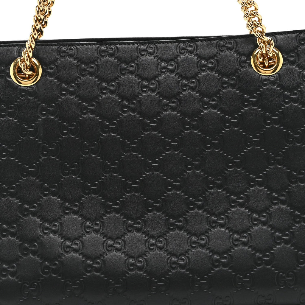 Guccissima Signature Medium Shoulder Tote Bag Black