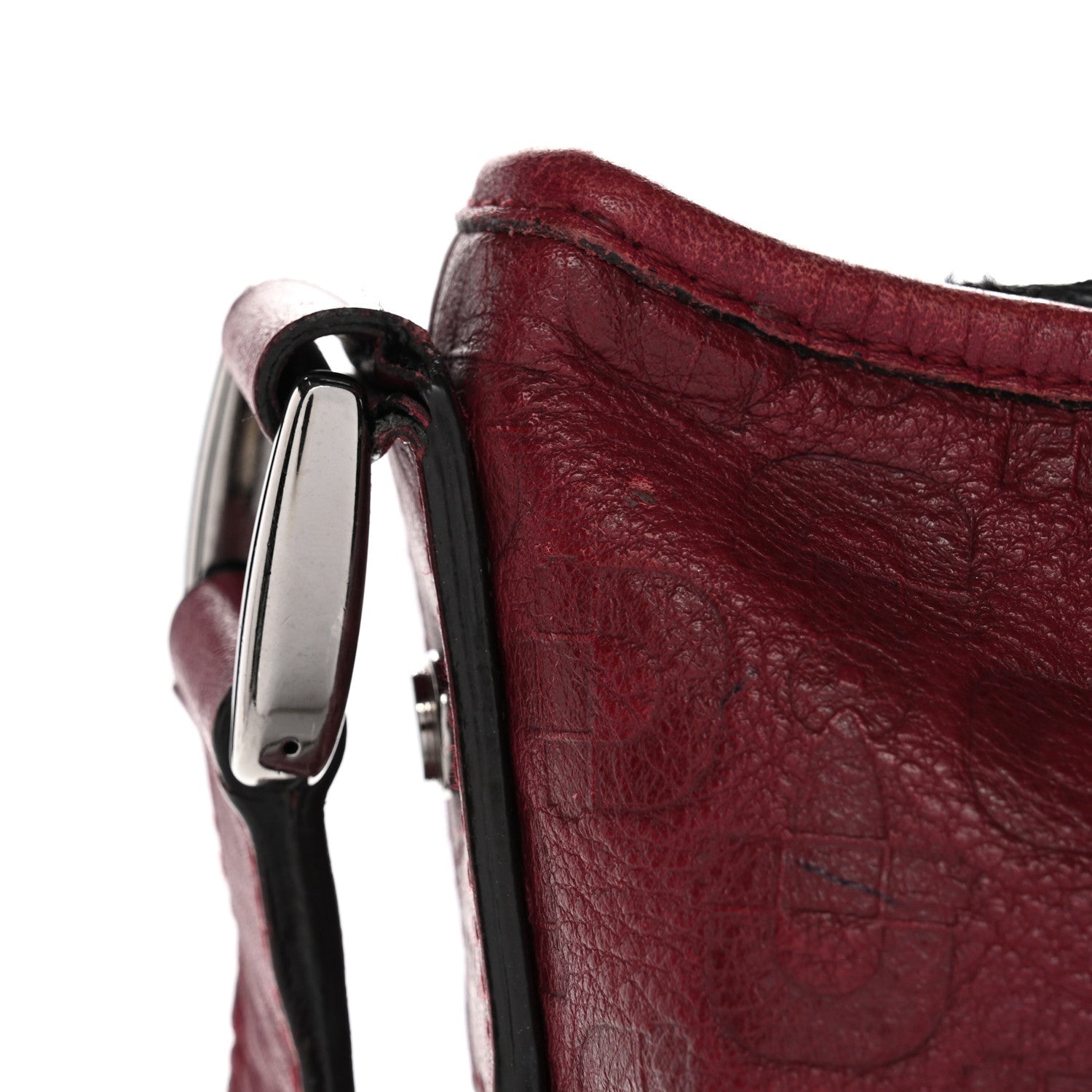 Calfskin Horsebit Embossed Abbey Messenger Red