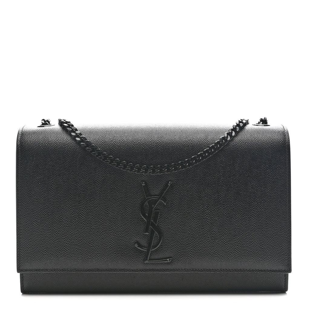 Grain De Poudre Medium Classic Monogram Monochrome Kate Satchel Black