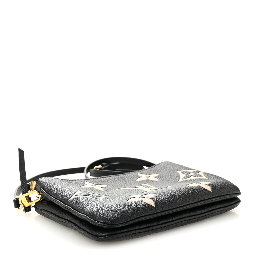 Empreinte Monogram Giant Double Zip Pochette Black Cream