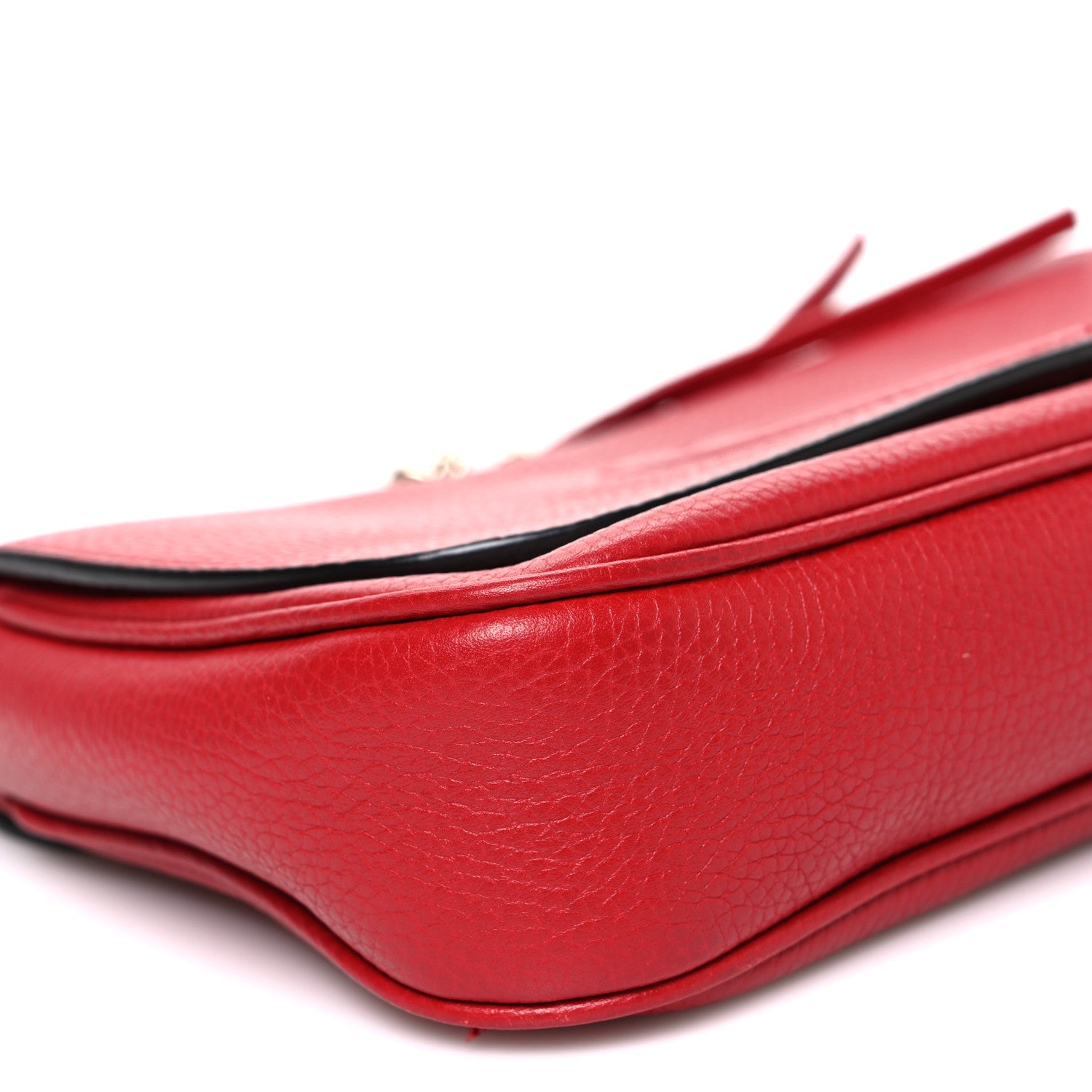 Pebbled Calfskin Medium Soho Flap Crossbody Vibrant Red