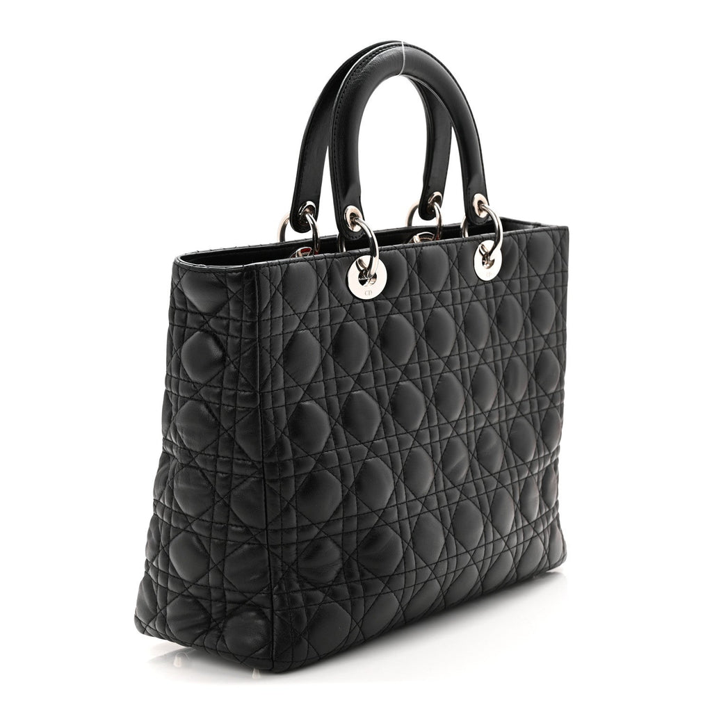 Lambskin Cannage Large Lady Dior Black