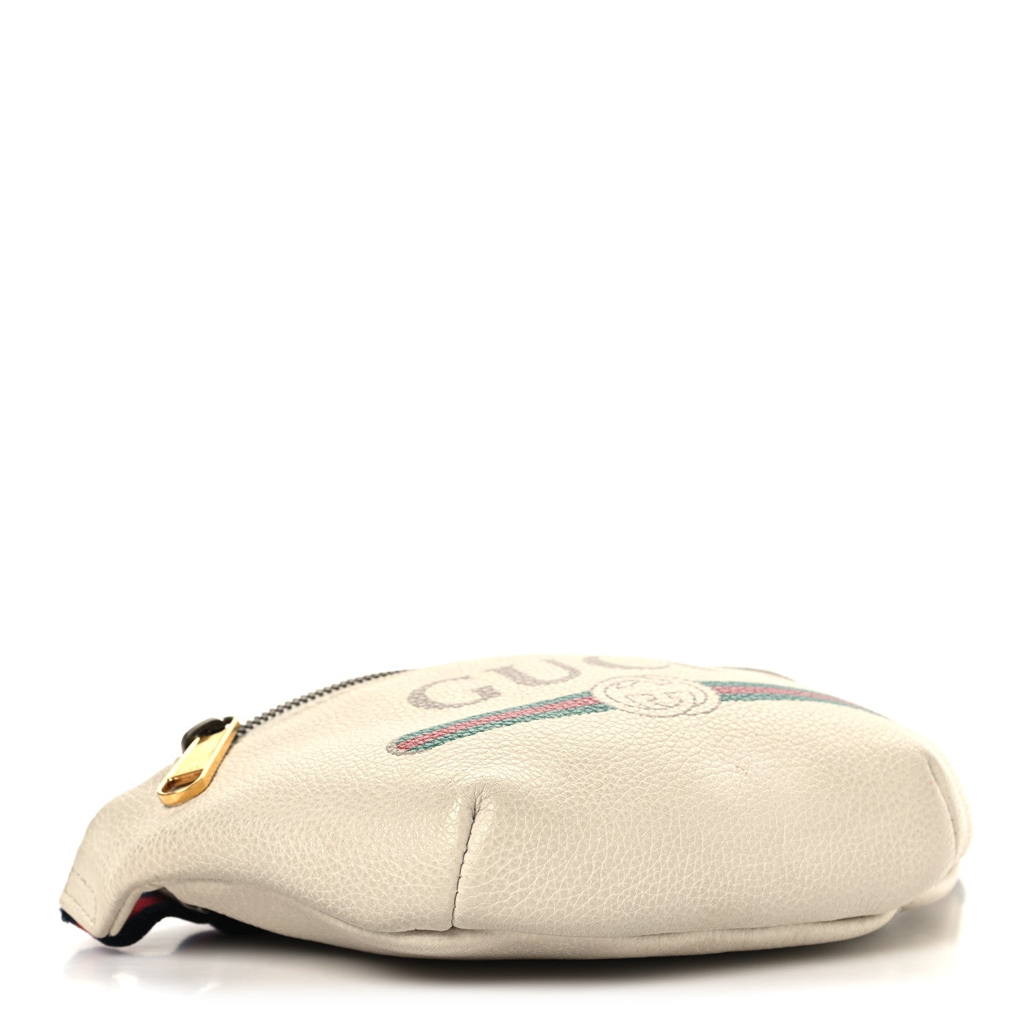 Grained Calfskin Small Logo Belt Bag White
