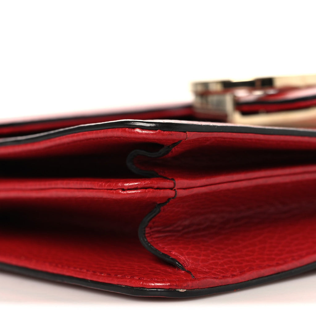 Dollar Calfskin Small Interlocking G Shoulder Bag Red