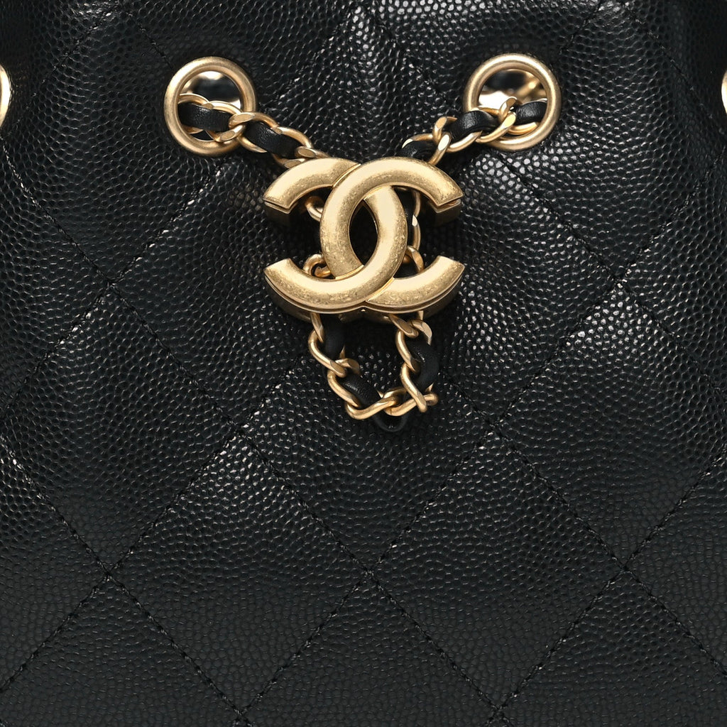 Caviar Quilted Mini Chanel 25 Handbag Black