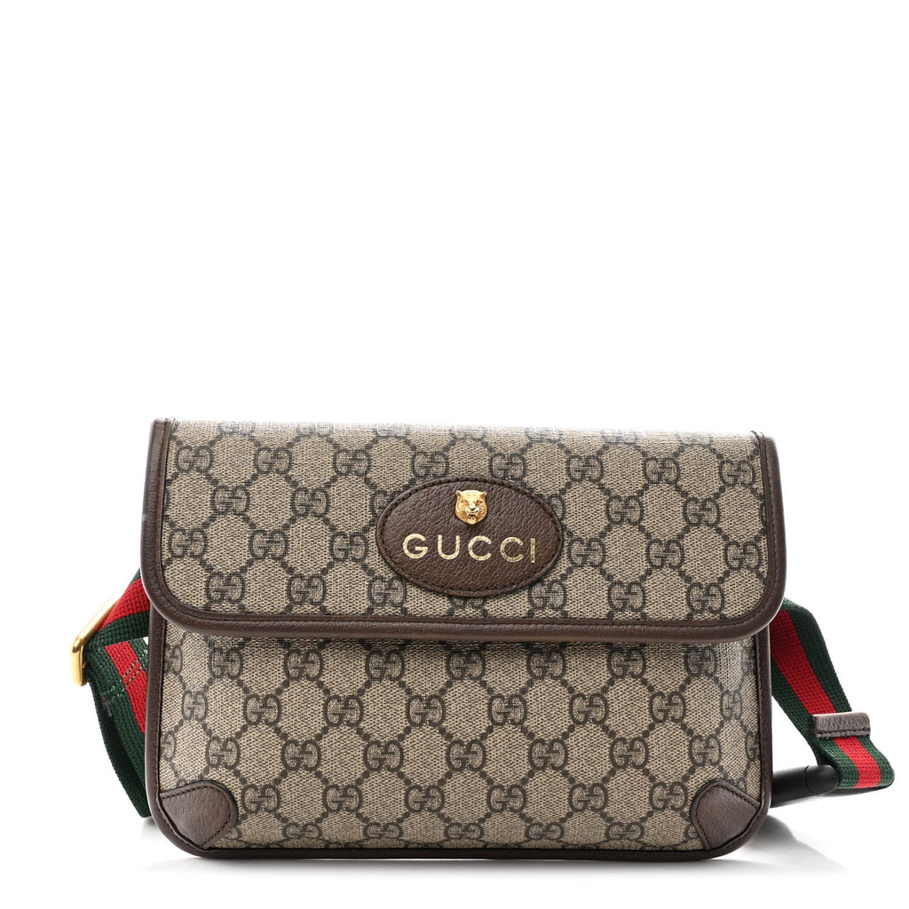 GG Supreme Monogram Neo Vintage Web Belt Bag Brown