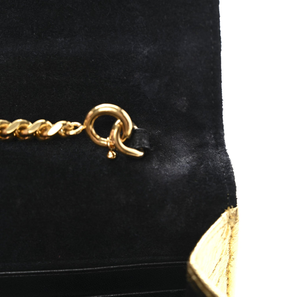 Metallic Goatskin Lambskin Classic Monogram Kate Tassel Chain Wallet Gold