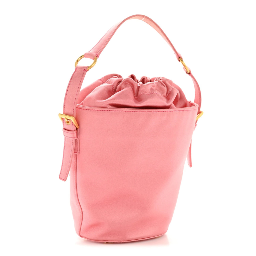 Satin Raso Bucket Bag Pink