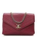 Calfskin Chevron Stitched Coco Waist Bag Red