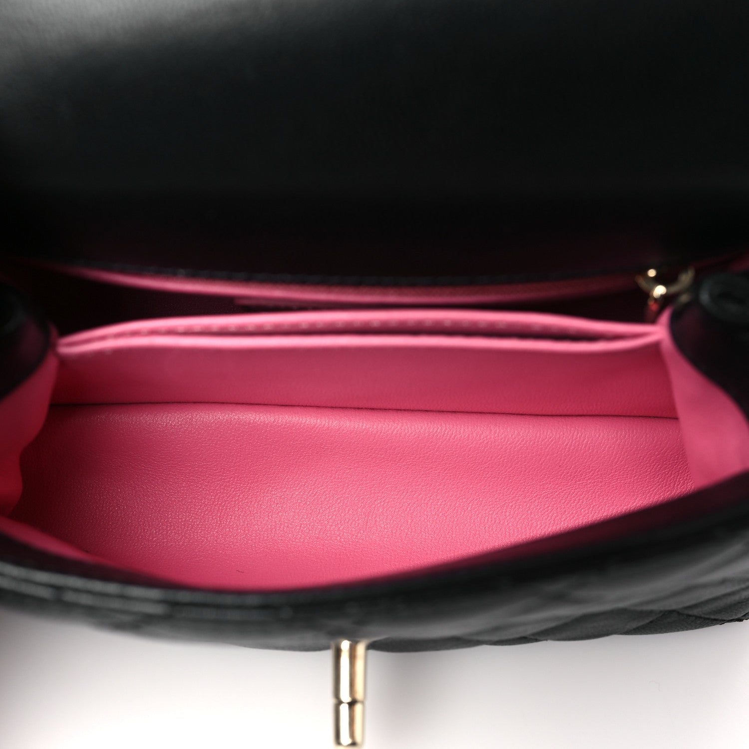 Goatskin Quilted Rainbow Extra Mini Coco Handle Flap Black