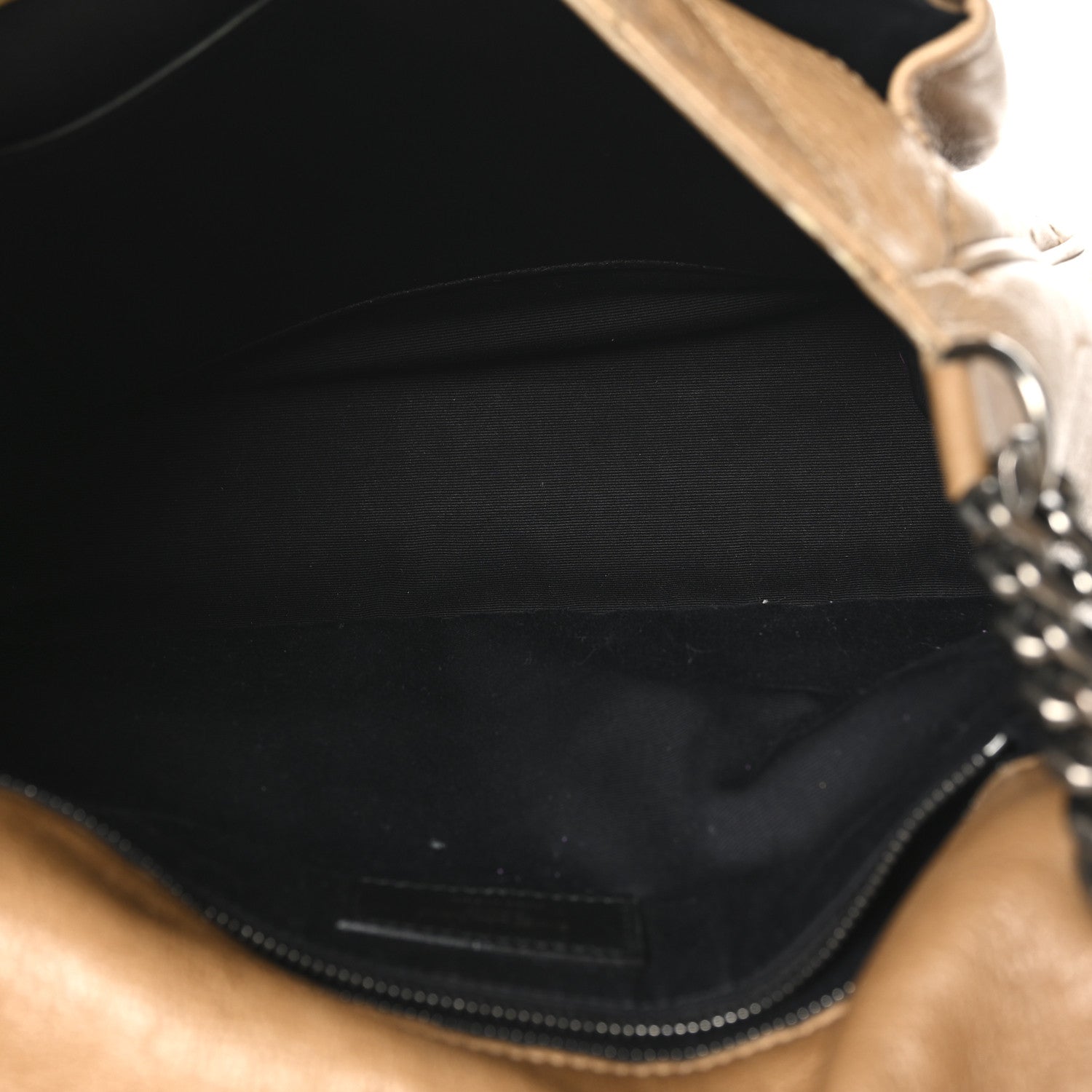 Crinkled Calfskin Matelasse Monogram Medium Niki Chain Satchel Caramel