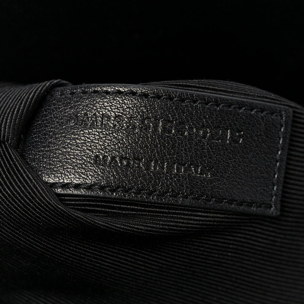 Python Calfskin Embossed Small Sac de Jour Black