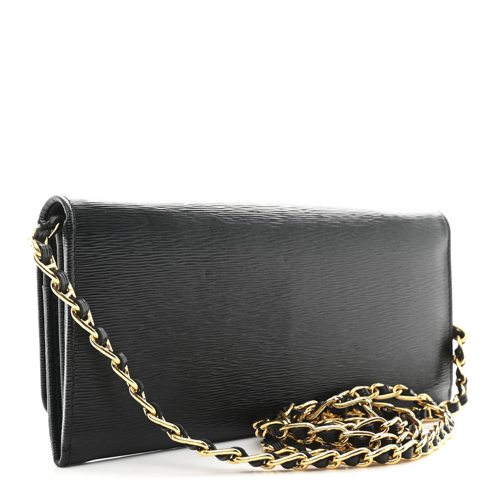 Vitello Move Metal Oro Chain Wallet Black