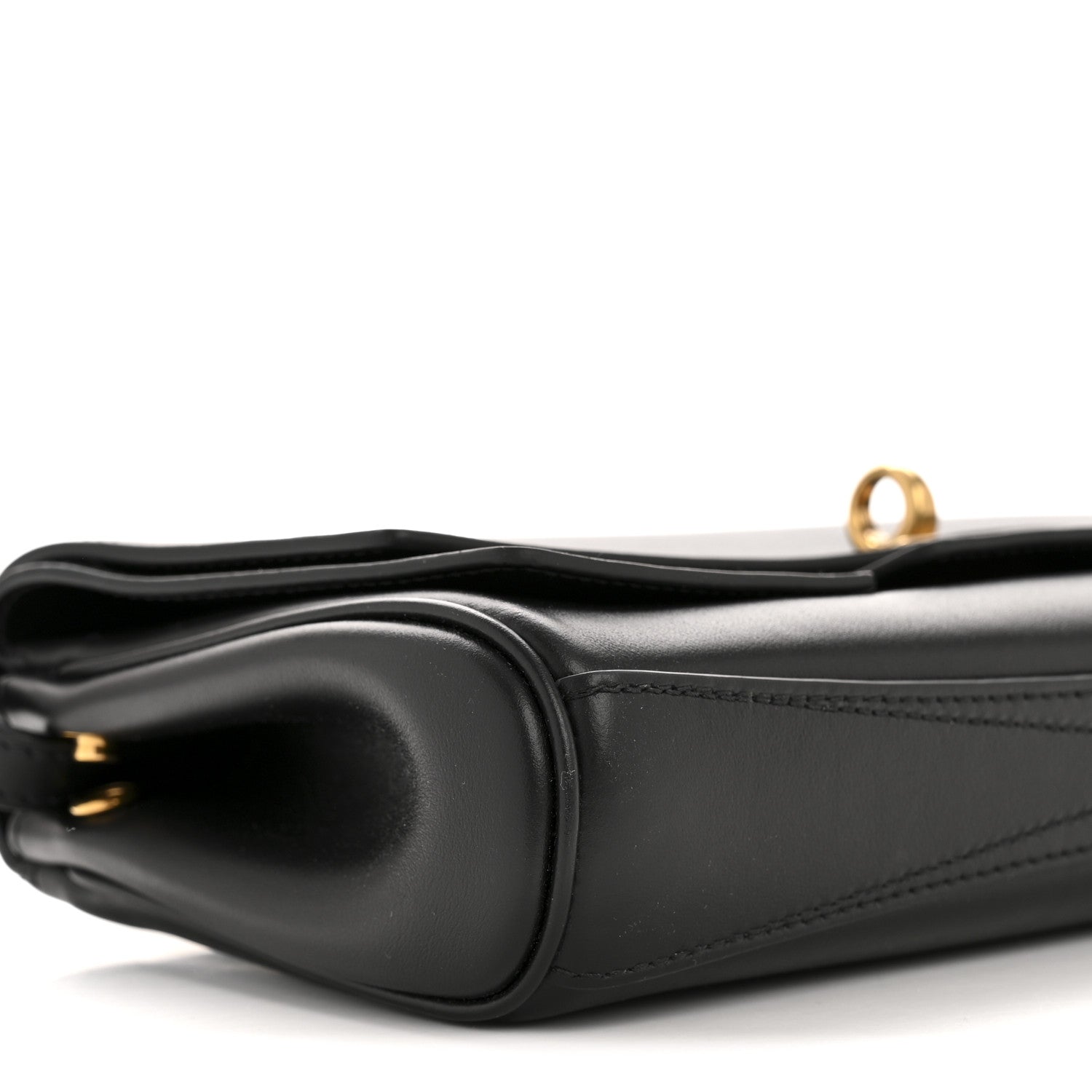 Smooth Calfskin Small Bel Air Clutch On Strap Black
