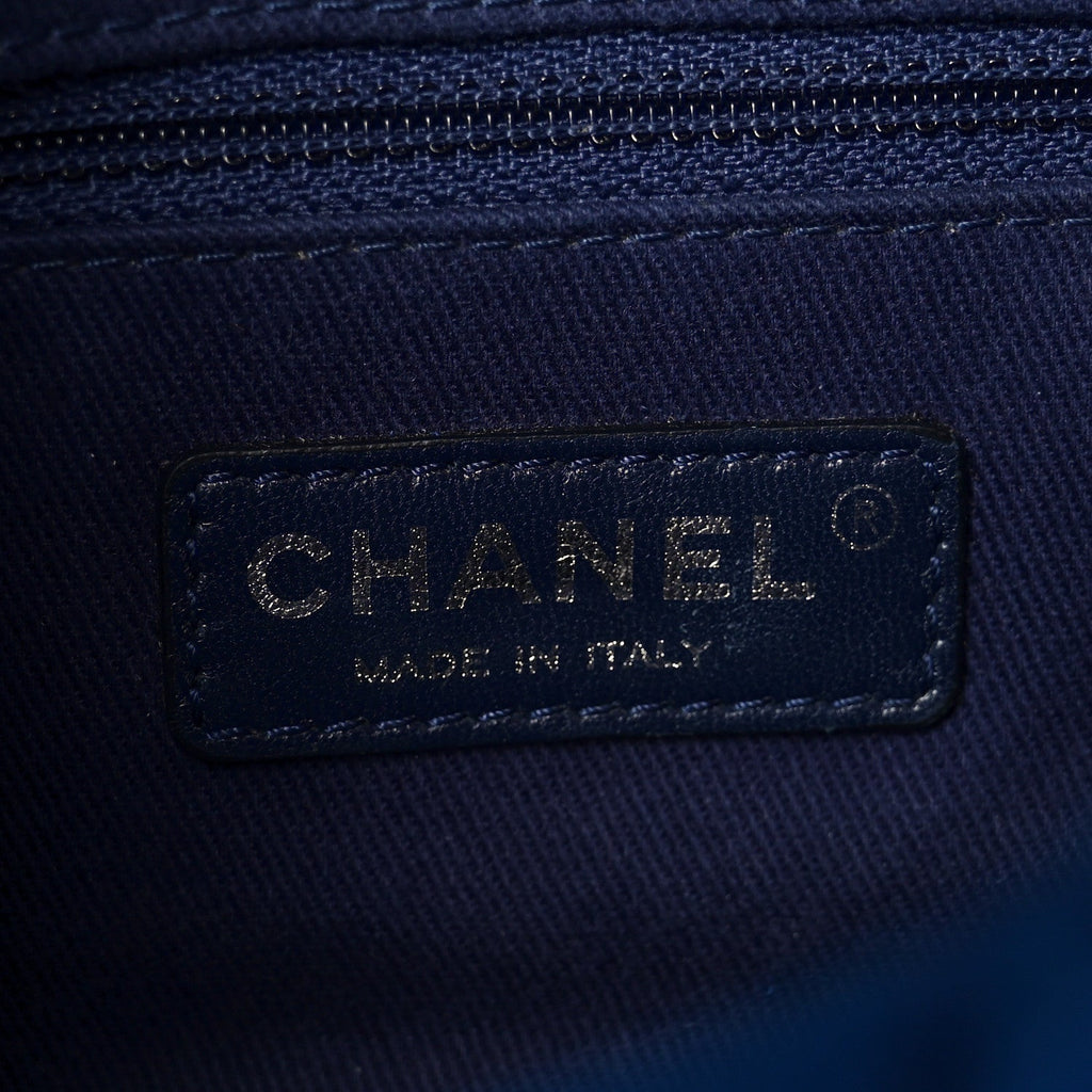 Suede Quilted Whipstitch Mini Flap Blue
