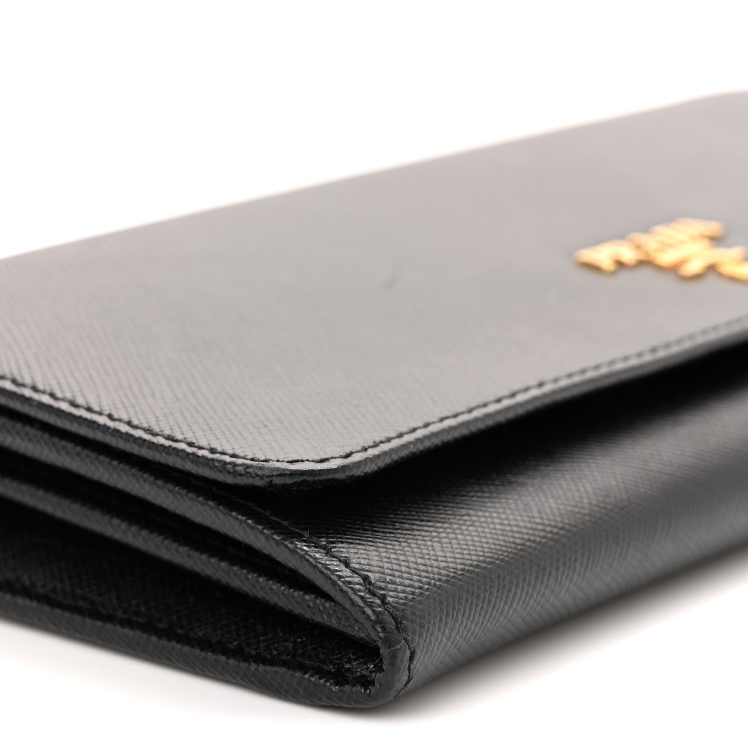 Saffiano Metal Oro Chain Wallet Black