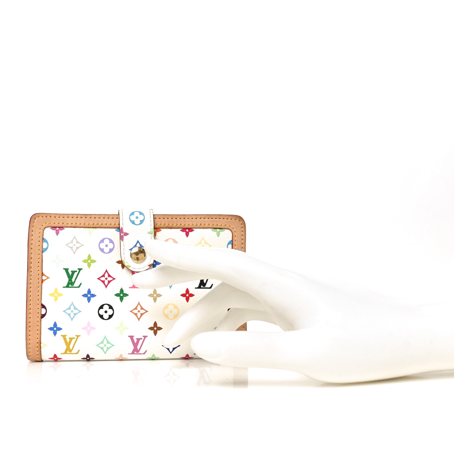 Monogram Multicolor French Purse Wallet White
