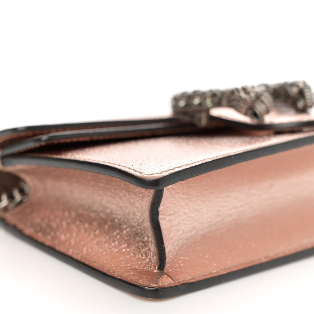 Metallic Calfskin Super Mini Dionysus Shoulder Bag Rose Gold