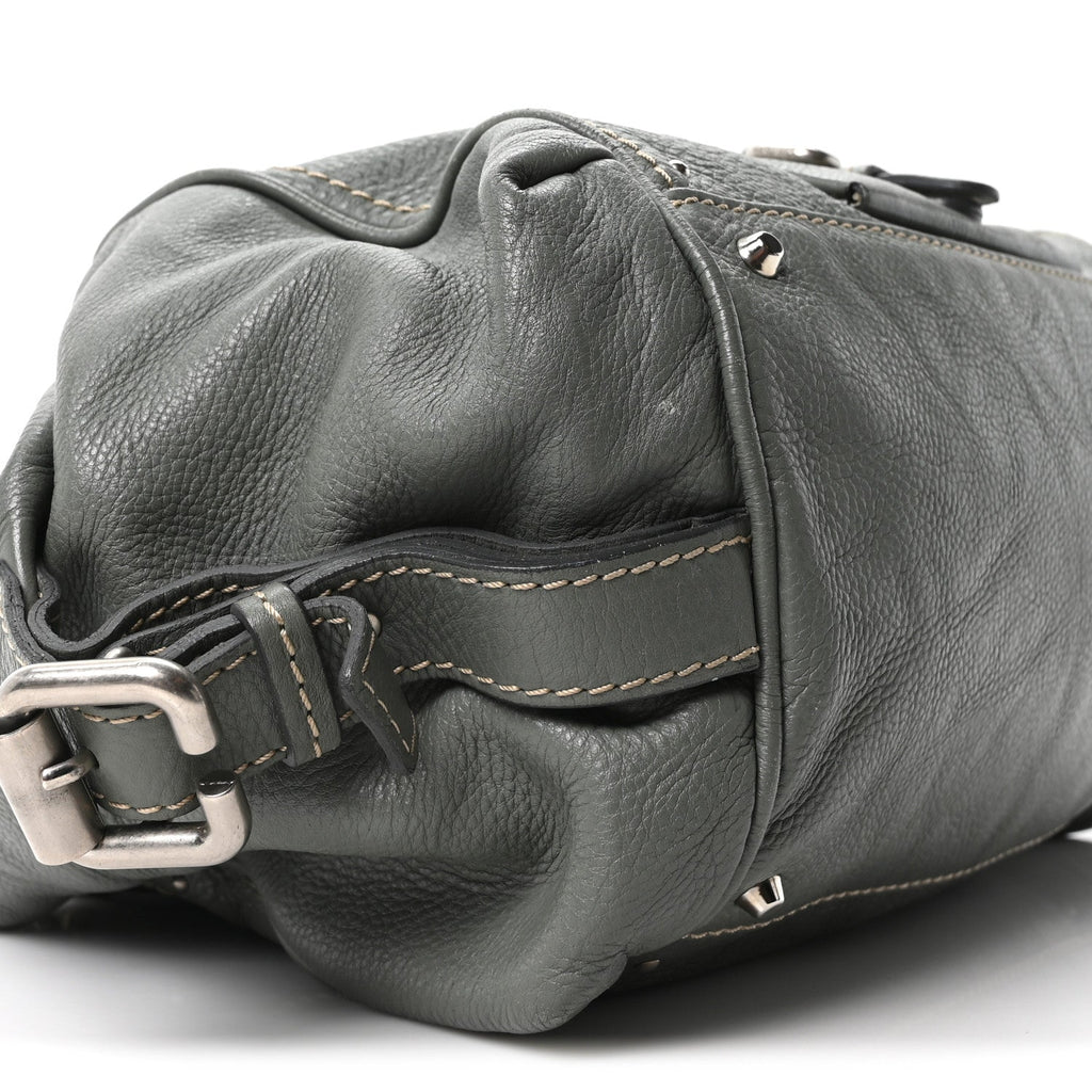 Calfskin Paddington Front Pocket Tote Gris Vert