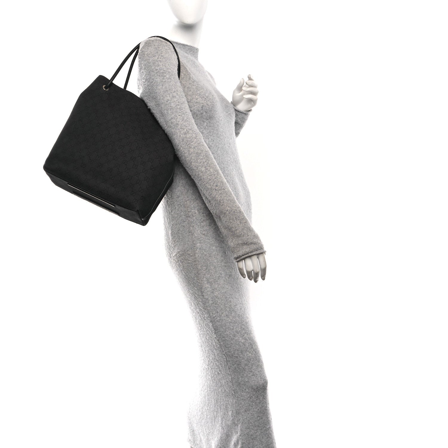 Canvas Monogram Gifford Shopping Tote Black