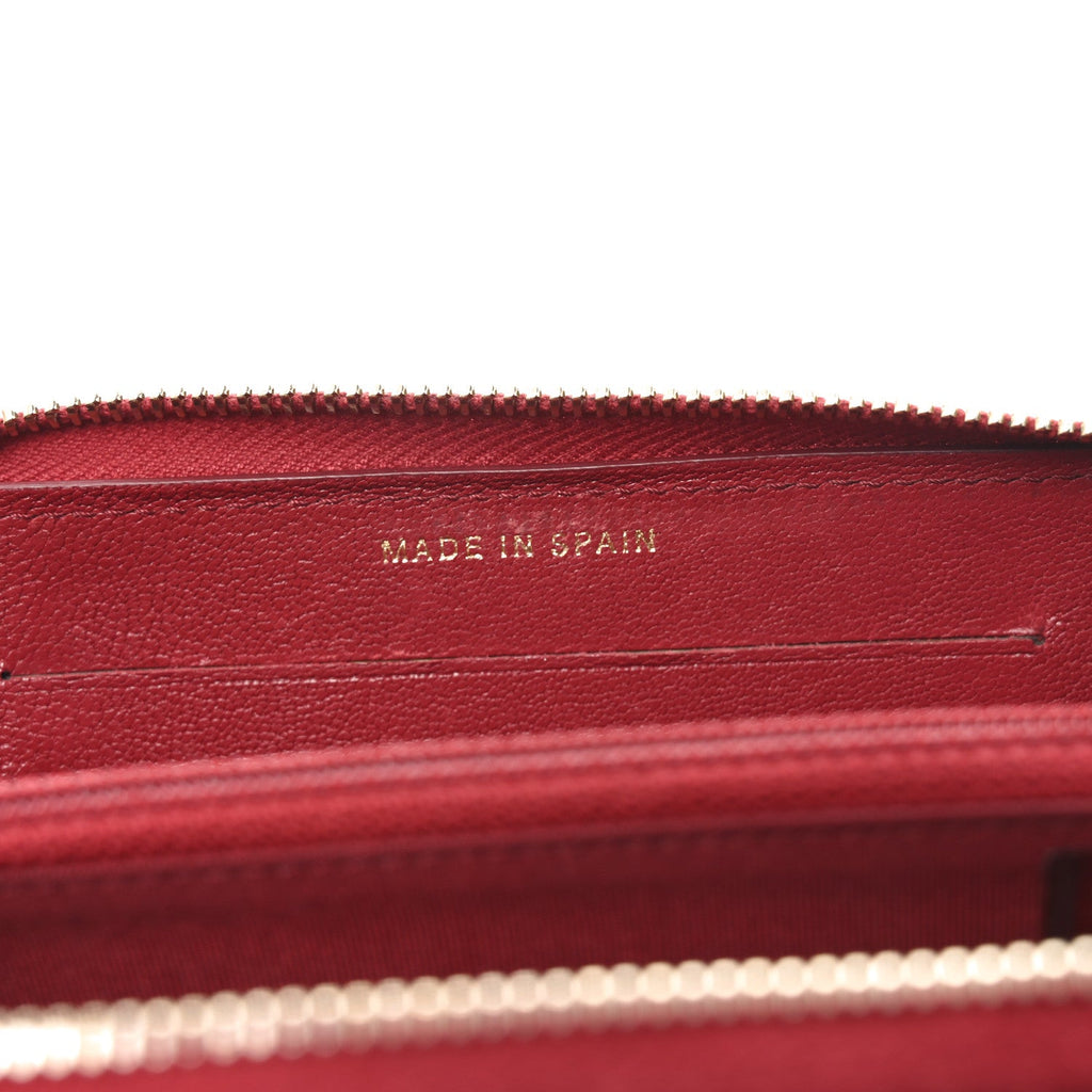 Sheepskin Quilted Medium Mademoiselle Vintage Zip Around Wallet Red