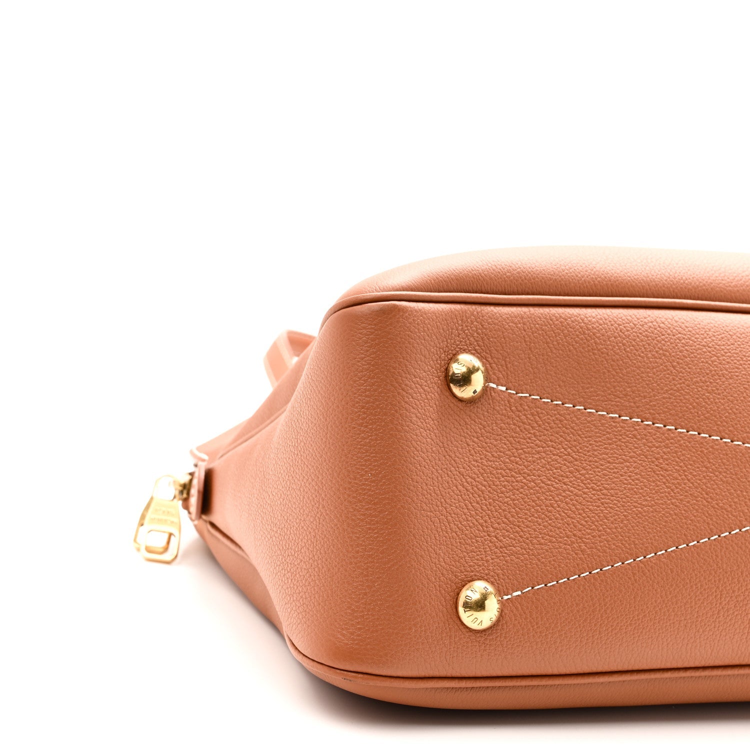 Grained Calfskin Low Key Duffle Tote Cognac