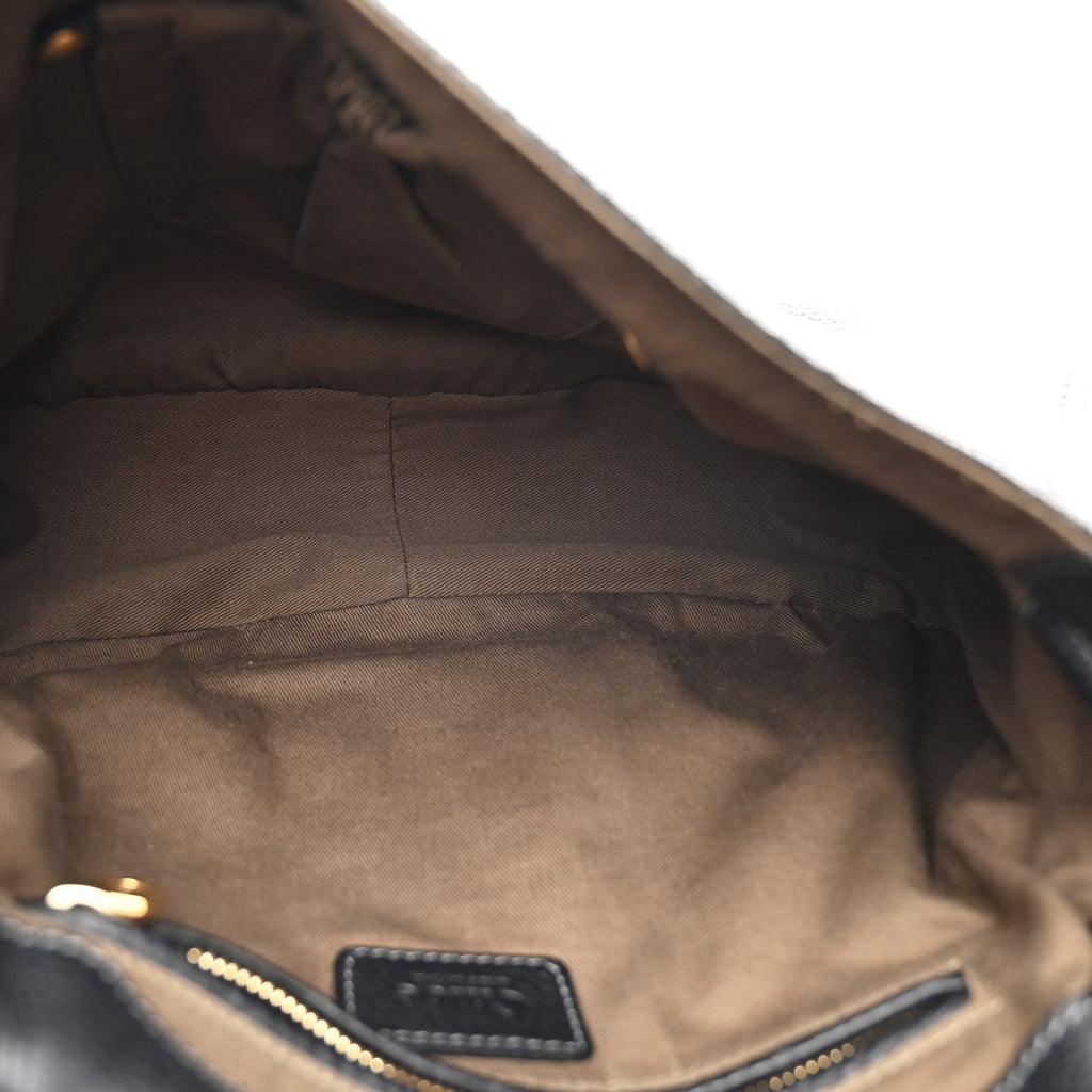 Calfskin Medium Marcie Top Handle Bag Black